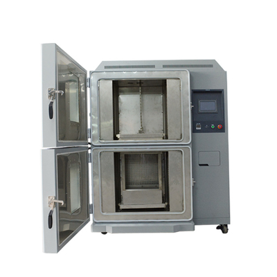 Goede prijs 304 Staal Rapid Thermal Shock Test Chamber Twee Zone IEC 60068-2-14 Standaard online